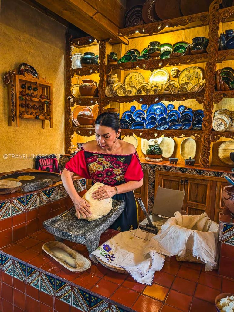 Master cook shaping fresh masa at La Casa de Blanca on our ultimate Michoacan road trip.