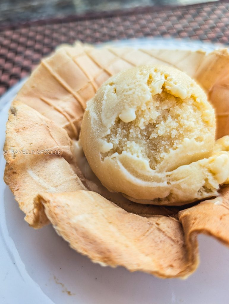 Close up of traditional Nieve de Pasta ice cream, the best food in Michoacan for a sweet treat.
