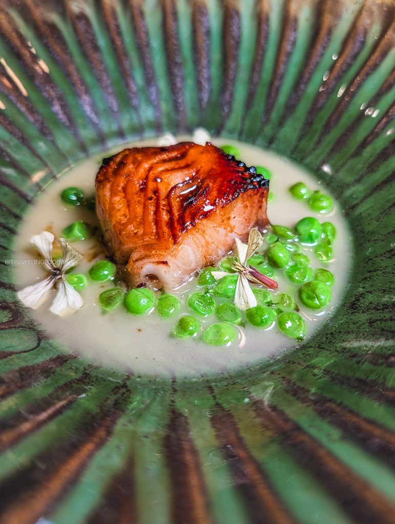 Sablefish black cod with peas in koji butter at Perch, a top Ottawa restaurant.