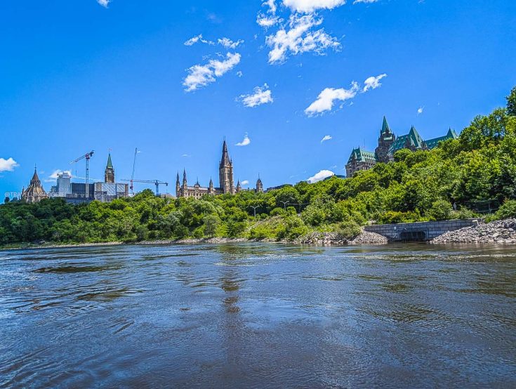 Parliament Hill viewed from the Ottawa River