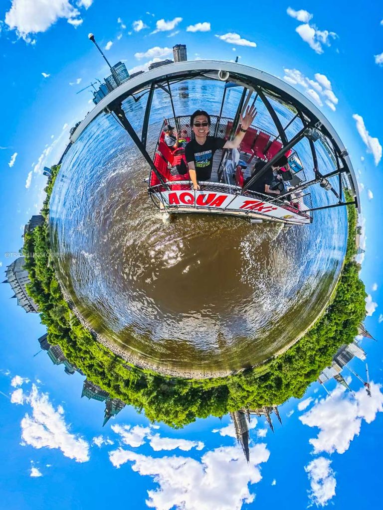 Travelling Foodie Raymond Cua riding the Water Taxi on the Ottawa River