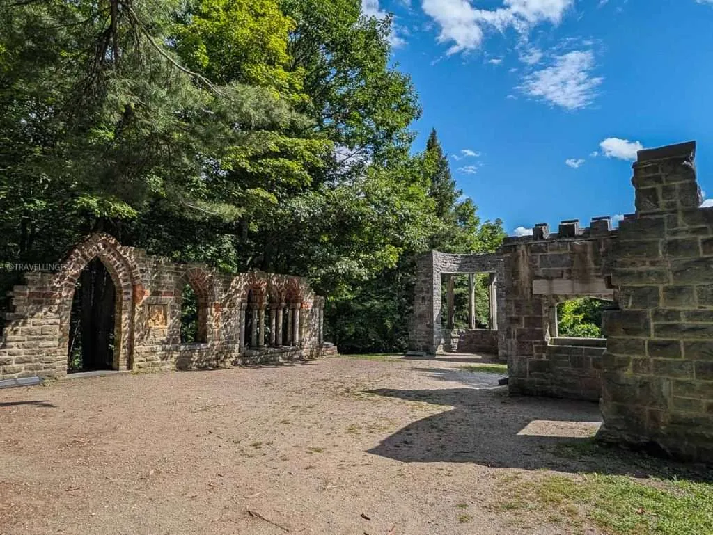 The historic stone Abbey Ruins salvaged by the Prime Minister at the beautiful Mackenzie King Estate in Chelsea.