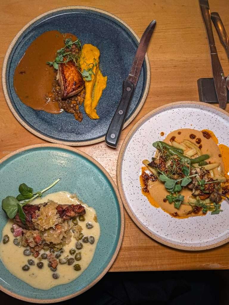 Duck, sweetbreads, and whelk dishes served at Épi, buvette de quartier during my luxury Lanaudiere-Mauricie getaway